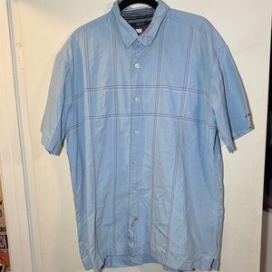Tommy Hilfiger Men's Blue Plaid Button Down Shirt